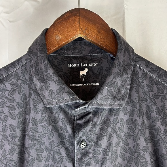 Oklahoma State Cowboys Horn Legend Small Short Sleeve Button Up Shirt Leaves AOP - Picture 4 of 12